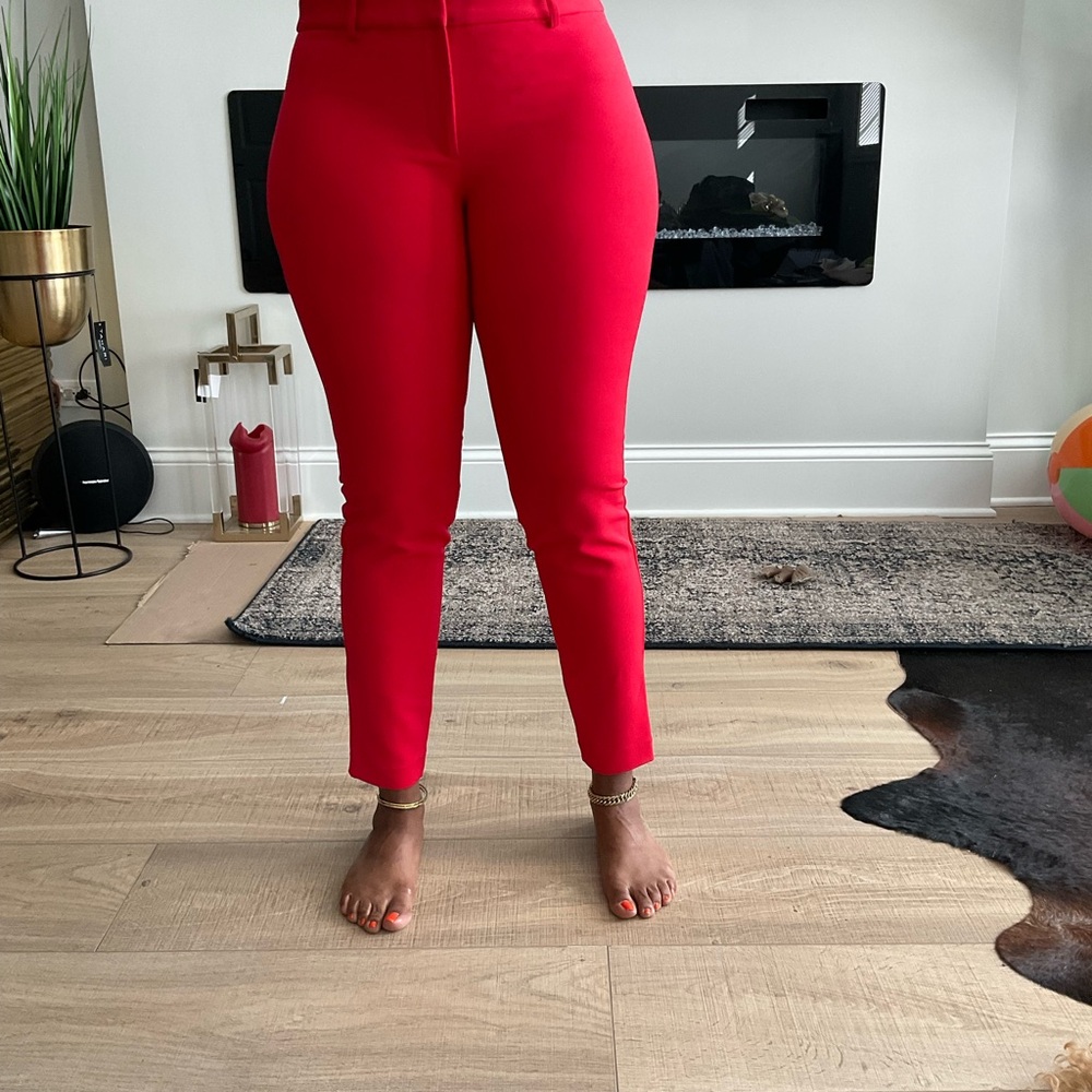 Red ankle pants from express